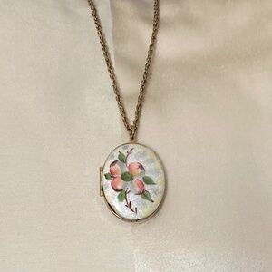 Vintage flower locket necklace